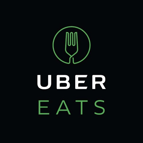 ubereats logo white fork above ubereats